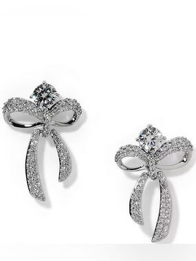 Nadri Eros Rhinestone Small Bow Drop Earrings
